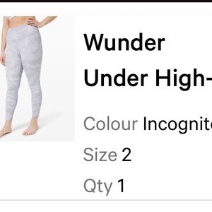 lululemon athletica White Camo Leggings